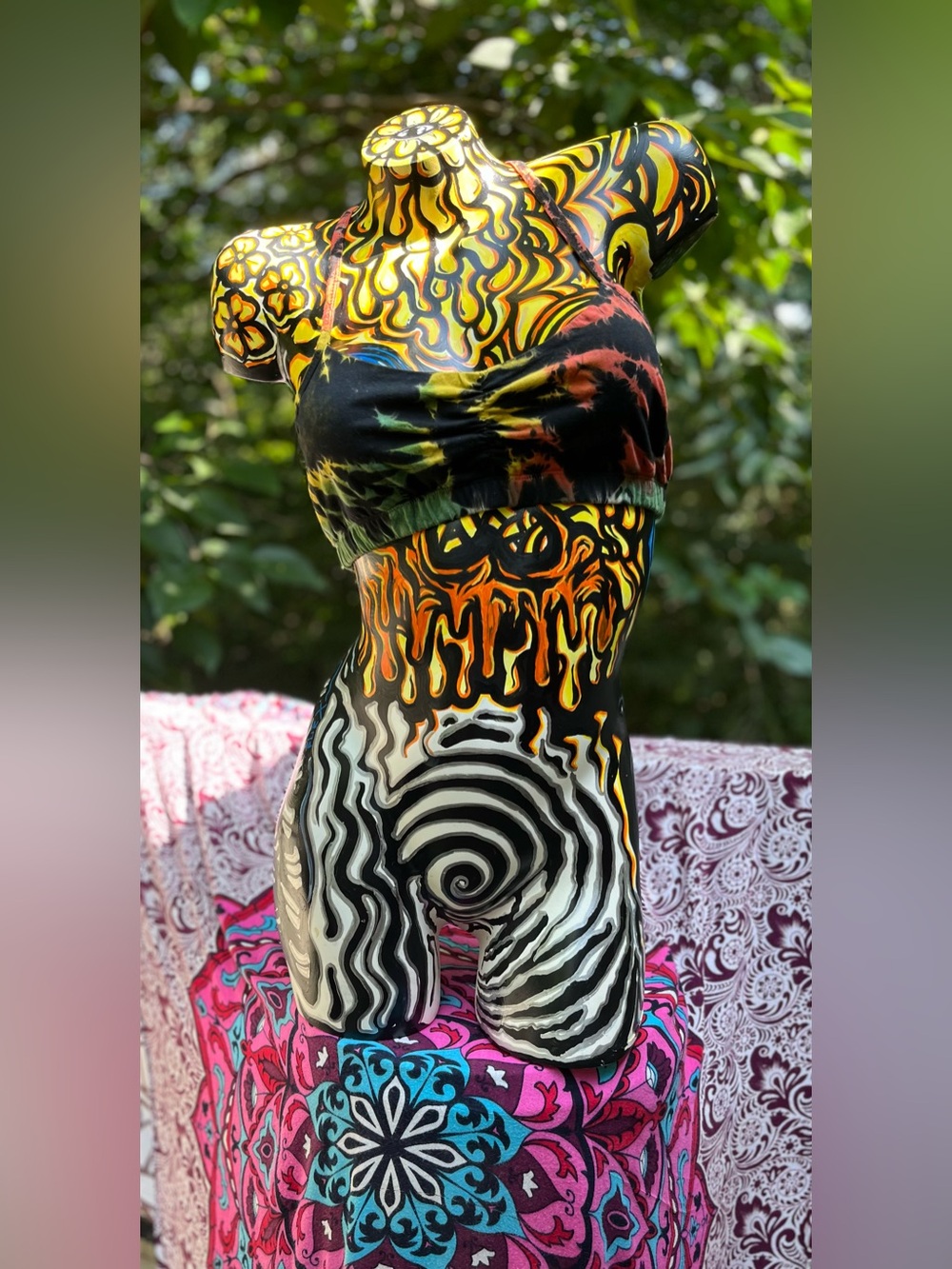 Tie Dyed JahRoots bikini top/sports bra